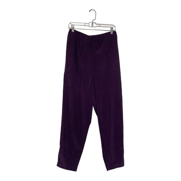 Lisa Joseph purple velour pull up pants and jacket set size Large - Picture 5 of 16